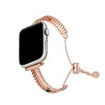 For Apple Watch 42mm / 41mm / 40mm / 38mm White Stone Love Bracelet Zinc Alloy Watch Band(Rose Gold)