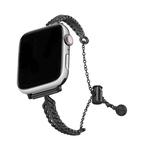 For Apple Watch 42mm / 41mm / 40mm / 38mm Metal Feather Copper Zinc Alloy Watch Band(Black)