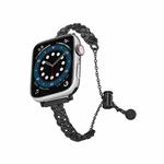 For Apple Watch 42mm / 41mm / 40mm / 38mm Braid Metal Glossy Zinc Alloy Watch Band(Black)