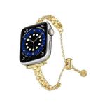 For Apple Watch 42mm / 41mm / 40mm / 38mm Braid Metal Glossy Zinc Alloy Watch Band(Gold)