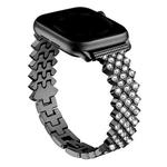 For Apple Watch 46mm / 49mm / 45mm / 44mm Rhombic Diamond Zinc Alloy Watch Band(Black)