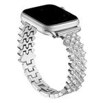 For Apple Watch 42mm / 41mm / 40mm / 38mm Rhombic Diamond Zinc Alloy Watch Band(Silver)