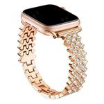 For Apple Watch 42mm / 41mm / 40mm / 38mm Rhombic Diamond Zinc Alloy Watch Band(Rose Gold)
