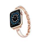 For Apple Watch 42mm / 41mm / 40mm / 38mm Metal Bracelets Zinc Alloy Watch Band(Rose Gold)