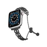 For Apple Watch 46mm / 49mm / 45mm / 44mm Double Ring Chain Zinc Alloy Watch Band(Black)