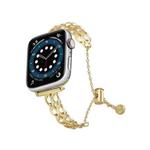 For Apple Watch 42mm / 41mm / 40mm / 38mm Double Ring Chain Zinc Alloy Watch Band(Gold)