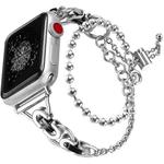 For Apple Watch 42mm / 41mm / 40mm / 38mm Double Circle Beaded Chain Zinc Alloy Watch Band(Between Black)