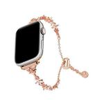 For Apple Watch 46mm / 49mm / 45mm / 44mm Four Leaf Clover Diamond Zinc Alloy Watch Band(Rose Gold)