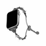 For Apple Watch 42mm / 41mm / 40mm / 38mm Four Leaf Clover Diamond Zinc Alloy Watch Band(Black)