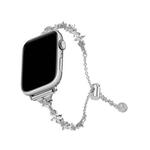 For Apple Watch 42mm / 41mm / 40mm / 38mm Four Leaf Clover Diamond Zinc Alloy Watch Band(Silver)