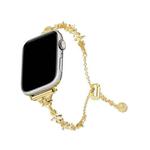 For Apple Watch 42mm / 41mm / 40mm / 38mm Four Leaf Clover Diamond Zinc Alloy Watch Band(Gold)