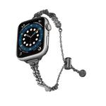 For Apple Watch 42mm / 41mm / 40mm / 38mm Wings Crushed Diamonds Zinc Alloy Watch Band(Black)