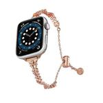 For Apple Watch 42mm / 41mm / 40mm / 38mm Wings Crushed Diamonds Zinc Alloy Watch Band(Rose Gold)