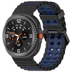For Samsung Galaxy Watch8 / Watch8 Classic Marine Dual Buckle Two Color Silicone Watch Band(Black Blue)