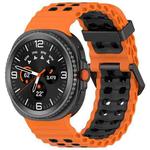 For Samsung Galaxy Watch8 / Watch8 Classic Marine Dual Buckle Two Color Silicone Watch Band(Orange Black)
