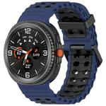 For Samsung Galaxy Watch8 / Watch8 Classic Marine Dual Buckle Two Color Silicone Watch Band(Blue Black)