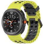 For Samsung Galaxy Watch8 / Watch8 Classic Marine Dual Buckle Two Color Silicone Watch Band(Lime Gray)