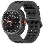 For Samsung Galaxy Watch8 / Watch8 Classic Marine Dual Buckle Two Color Silicone Watch Band(Coal Black)