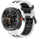For Samsung Galaxy Watch8 / Watch8 Classic Marine Dual Buckle Two Color Silicone Watch Band(White Black)