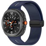 For Samsung Galaxy Watch8 / Watch8 Classic Fold Magnetic Buckle Silicone Watch Band(Midnight Blue White)