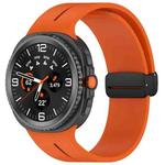 For Samsung Galaxy Watch8 / Watch8 Classic Fold Magnetic Buckle Silicone Watch Band(Orange Black)