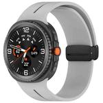 For Samsung Galaxy Watch8 / Watch8 Classic Fold Magnetic Buckle Silicone Watch Band(Gray Black)