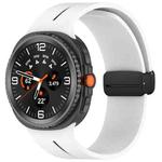 For Samsung Galaxy Watch8 / Watch8 Classic Fold Magnetic Buckle Silicone Watch Band(White Black)