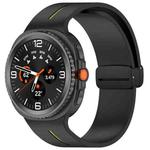 For Samsung Galaxy Watch8 / Watch8 Classic Fold Magnetic Buckle Silicone Watch Band(Black Lime)