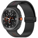 For Samsung Galaxy Watch8 / Watch8 Classic Fold Magnetic Buckle Silicone Watch Band(Black Red)