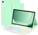 For iPad Air 11 2024 Backlit Colorful Bluetooth Keyboard Protective Leather Case(Tender Green)