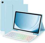 For iPad Air 11 2024 Backlit Colorful Bluetooth Keyboard Protective Leather Case(Sky Blue)