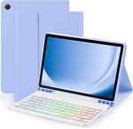 For iPad Air 2022 / 2020 10.9 Backlit Colorful Bluetooth Keyboard Protective Leather Case(Light Purple)