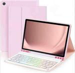 For iPad Air 2022 / 2020 10.9 Backlit Colorful Bluetooth Keyboard Protective Leather Case(Cherry Pink)