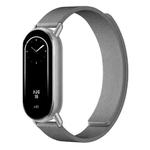 For Xiaomi Smart Band 10 / 9 / 8 Lychee Texture Soft Magnetic Silicone Watch Strap(Gray)