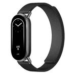 For Xiaomi Smart Band 10 / 9 / 8 Lychee Texture Soft Magnetic Silicone Watch Strap(Black)