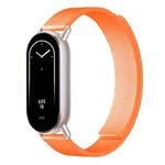 For Xiaomi Smart Band 10 / 9 / 8 Lychee Texture Soft Magnetic Silicone Watch Strap(Orange)