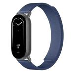 For Xiaomi Smart Band 10 / 9 / 8 Lychee Texture Soft Magnetic Silicone Watch Strap(Dark Blue)