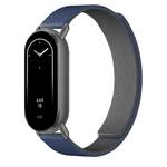 For Xiaomi Smart Band 10 / 9 / 8 Lychee Texture Soft Magnetic Silicone Watch Strap(Blue Gray)