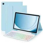For Samsung Galaxy Tab A9+ Magnetic Gradient Keyboard Silicone Full Cover Leather Case(Sky Blue)