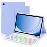 For Samsung Galaxy Tab A9+ Magnetic Gradient Keyboard Silicone Full Cover Leather Case(Lavender)