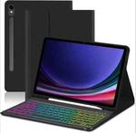 For Samsung Galaxy Tab A9+ Magnetic Detachable 3-Color Gradient Backlit Keyboard Tablet Case(Premium Black)