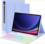For Samsung Galaxy Tab A9+ Magnetic Detachable 3-Color Gradient Backlit Keyboard Tablet Case(Lavender)