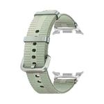 For Samsung Galaxy Watch8 / Watch8 Classic Steel Buckle Striped Elastic Nylon Watch Band(Gray Green)