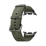 For Samsung Galaxy Watch8 / Watch8 Classic Steel Buckle Striped Elastic Nylon Watch Band(Army Green)