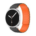 For Samsung Galaxy Watch8 / Watch8 Classic I-shaped Magnetic Silicone Watch Band(Black Orange)