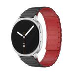 For Samsung Galaxy Watch8 / Watch8 Classic I-shaped Magnetic Silicone Watch Band(Black Red)