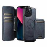 For iPhone 13 Suteni Q05S2 3-in-1 Detachable Vertical Flip Wallet MagSafe Leather Phone Case(Blue)