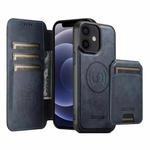 For iPhone 12 Suteni Q05S2 3-in-1 Detachable Vertical Flip Wallet MagSafe Leather Phone Case(Blue)