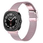 For Samsung Galaxy Watch Ultra 47mm / Ultra 2025 Turtle Buckle Milanese Metal Watch Band(Rose Pink)