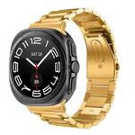 For Samsung Galaxy Watch Ultra 47mm / Ultra 2025 Three Beads Stainless Steel Watch Band(Gold)
